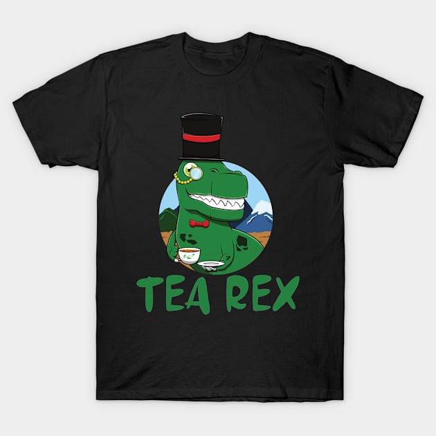 Tea Rex Women Men T-Rex Pun Cup Dinosaur Drawing T-Shirt by jkshirts